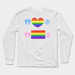 Rainbow flag, LGBT symbol on heart and gay and lesbian symbol Long Sleeve T-Shirt